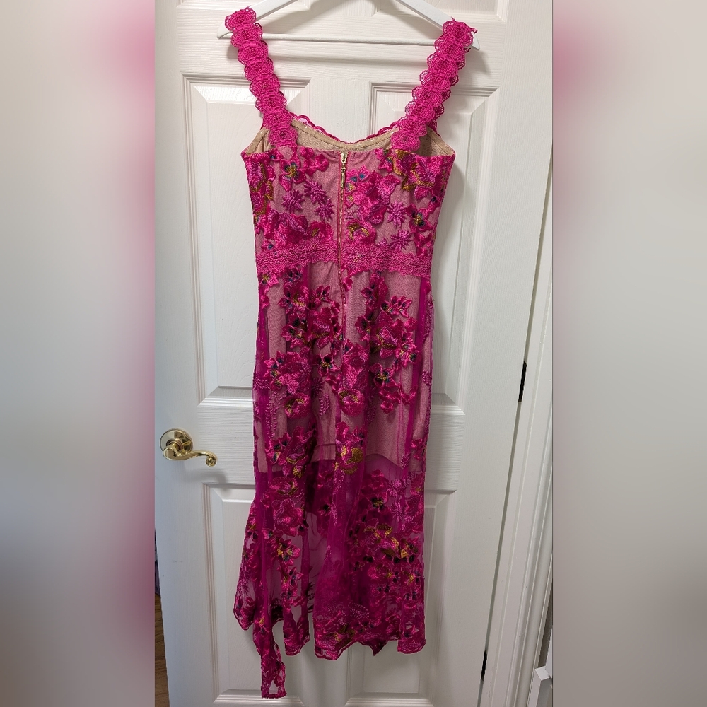 Bronx and Banco Pink Floral Midi Dress - Picture 2 of 5